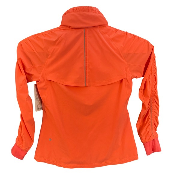 NWT Lululemon Hooded Jacket Neon Orange VELI Run Packable Hood LW4I78S 8 - Picture 2 of 8